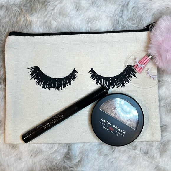Laura Geller Eyeliner, Baked Face and Body Frosting and a Cosmetic Zipper Pouch - Picture 1 of 5